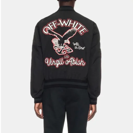 Off-White x Paris Hilinski Golf Virgil Abloh's Varsity Jacket Black Golf