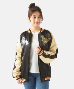 Pokemon Ho-Oh Gold Satin Bomber Jacket