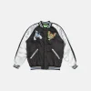 Pokemon Lugia Sukajan Satin Silver Bomber Jacket