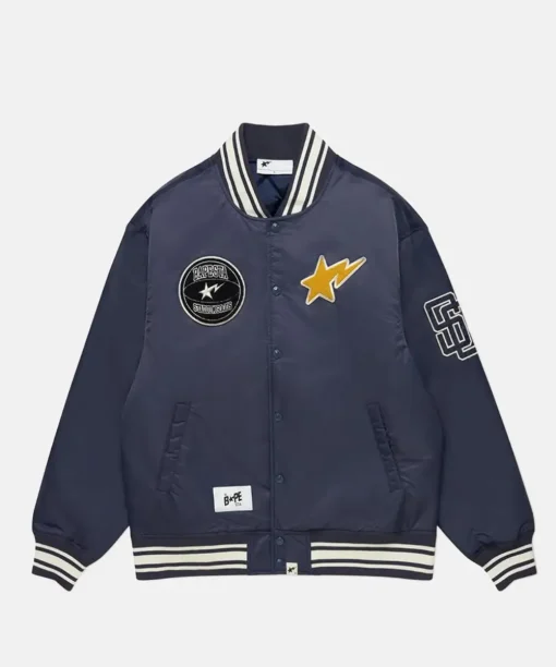 Stadium Goods Bapesta Blue Varsity Jacket
