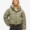 Superdry Women's Natural Cropped Cocoon Puffer Jacket