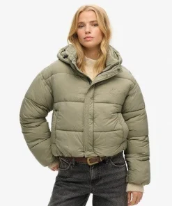 Superdry Women's Natural Cropped Cocoon Puffer Jacket