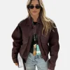 Tia Lineker Oversized Leather Jacket