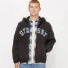 Unisex Stussy Faded Graphic Zip Hoodie Black