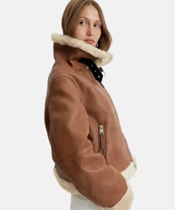 Women Fur Oversized Aviator Jacket