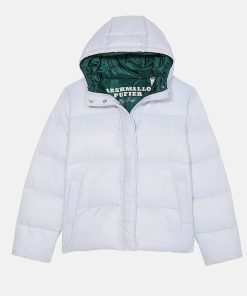 Women Marshmallow Puffer Hooded Jacket Blue
