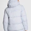 Women Marshmallow Puffer Hooded Jacket Sky Blue