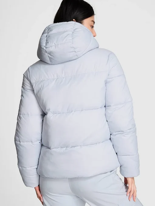Women Marshmallow Puffer Hooded Jacket Sky Blue