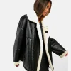 Women Trim Oversized Aviator Jacket