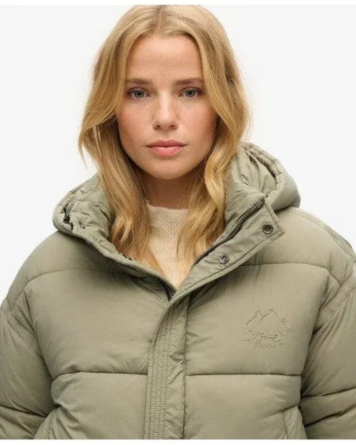 Women's Natural Cropped Cocoon Puffer Jacket