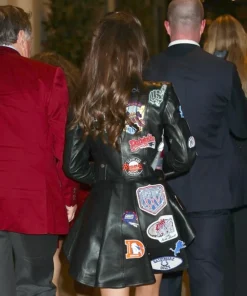 Bill Belichick Girlfriend Black Leather Jacket