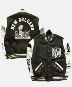Men's Politics Olive NFL Origins Full-Snap Letterman Jacket