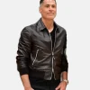 Rob Pelinka Black Leather bomber Jacket