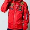 STRICT-G x ALPHA Light MA-1 Bomber Jacket Red