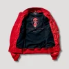 STRICT-G x ALPHA Light MA-1 Bomber Jacket Red inner