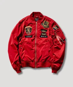 STRICT-G x ALPHA Light MA-1 Jacket Red