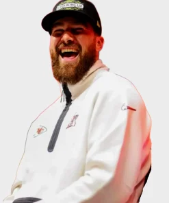 Tarvis Kelce Nike Chiefs Super Bowl LIX Opening Night Tech Fleece Jacket White