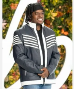 American Idol S23 Desmond Roberts Striped Leather Jacket
