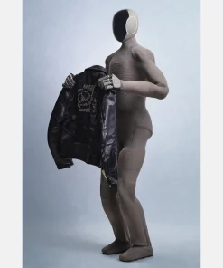 CEO of NVIDIA Receives Custom ERL Leather Jacket From Neo Gamma Humanoid Robot