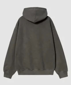 Carhartt WIP - Hooded Library Garment Dyed Black Pullover Oversized Hoodie