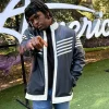 Desmond Roberts American Idol S23 Striped Leather Jacket