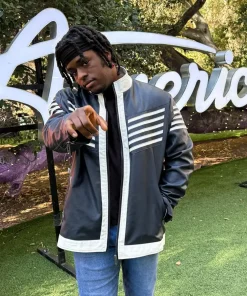 Desmond Roberts American Idol S23 Striped Leather Jacket