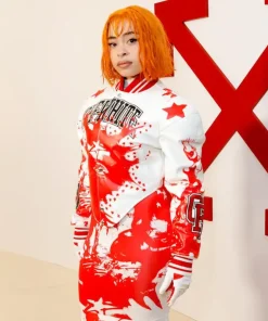 Ice Spice Models Graphic Outfit at Off-White’s Fall 2025 Runway Show in Paris