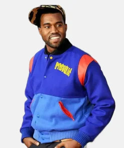 Kanye West Pastelle Varsity Jacket Blue