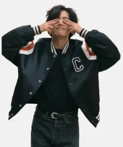 Kim Tae-Hyung Celine Black Bomber Jacket