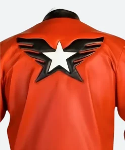 King of Fighters XIV Rock Howard Leather Jacket - Orange & White