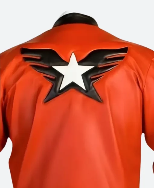 King of Fighters XIV Rock Howard Leather Jacket - Orange & White