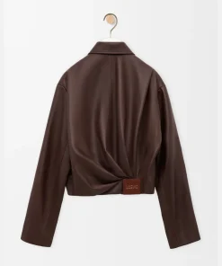 Loewe Draped Brown Leather Jacket