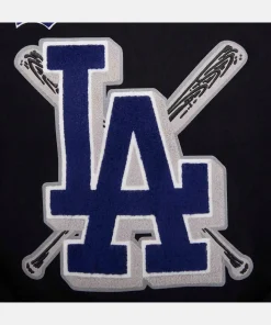 Los Angeles Dodgers Black Mash Up Wool Full-Zip Varsity Jacket Magic Johnson