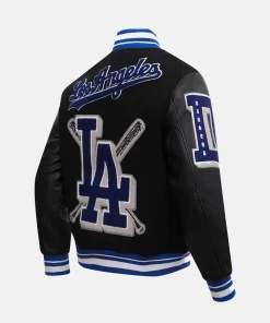 Magic Johnson Los Angeles Dodgers Black Mash Varsity Jacket by Pro Standard