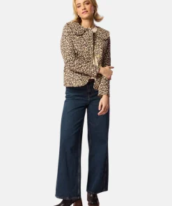 Women Leopard Print Cotton Jacket