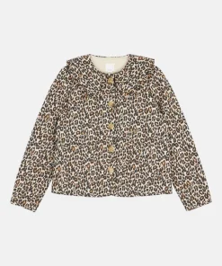 Gorgeous Brooke Leopard Print Cotton Frill Collar Jacket