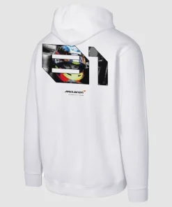 Shop Men's Oscar Piastri 81 White McLaren F1 Hoodie