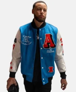 Stephen Curry Allen Iverson The Answer Melton Varsity Jacket