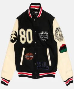 Stussy x Denim Tears X Our Legacy TTL Varsity Jacket Pink Sleeve