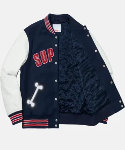 Supreme Bone Blue Varsity Jacket