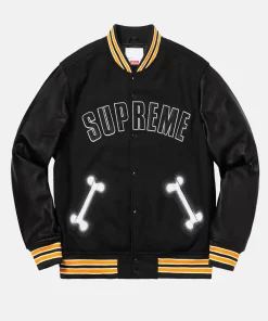 Supreme Bone Varsity Jacket Black