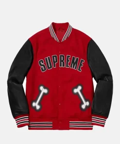 Supreme Bone Varsity Jacket red
