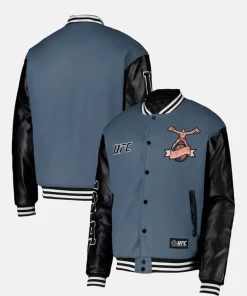 UFC Blue Ulti-Man Full-Snap Varsity Jacket