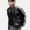 Y2K American Leather Jacket Black