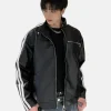 Y2K American black Leather Jacket