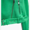 Zara Green Suede Motorcycle Jacket Women