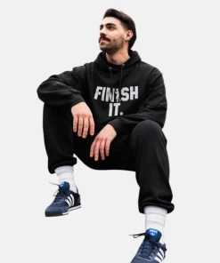 Shop Adidas Terry Fox Finish It Black Hoodie