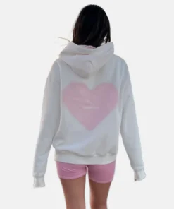 Amare Radiate Love Heart Hoodie White For Women
