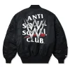 Anti social social club assc x wwe venue bomber jacket black