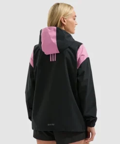 Arsenal Adidas Golf Rain Black Hooded Jacket For Women